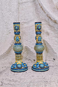 Candelabro relieve rosa