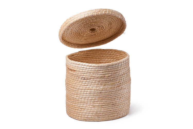 Cesto de henequén con tapa