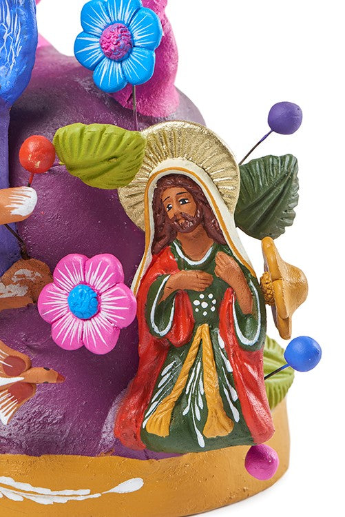 Campana nacimiento barro policromado